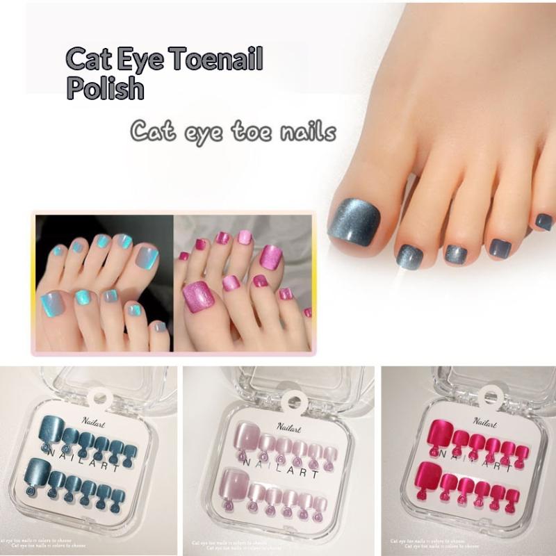 Nail Art Extension Cat Eye - 10 قطع/علبة أظافر فرنسية صناعية لامعة