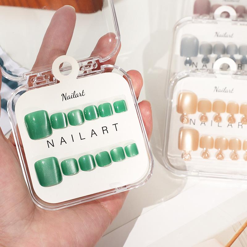 جديد 10 قطع/علبة أظافر صناعية  - مراجعة Nail Art Extension Cat Eye وسعره