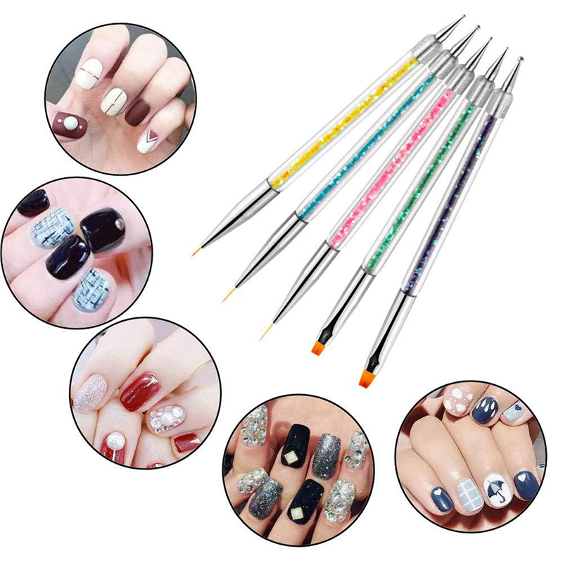 5 قطعة رسومات أظافر التنقيط ال - مراجعة Rhinestone Nail Gem وسعره