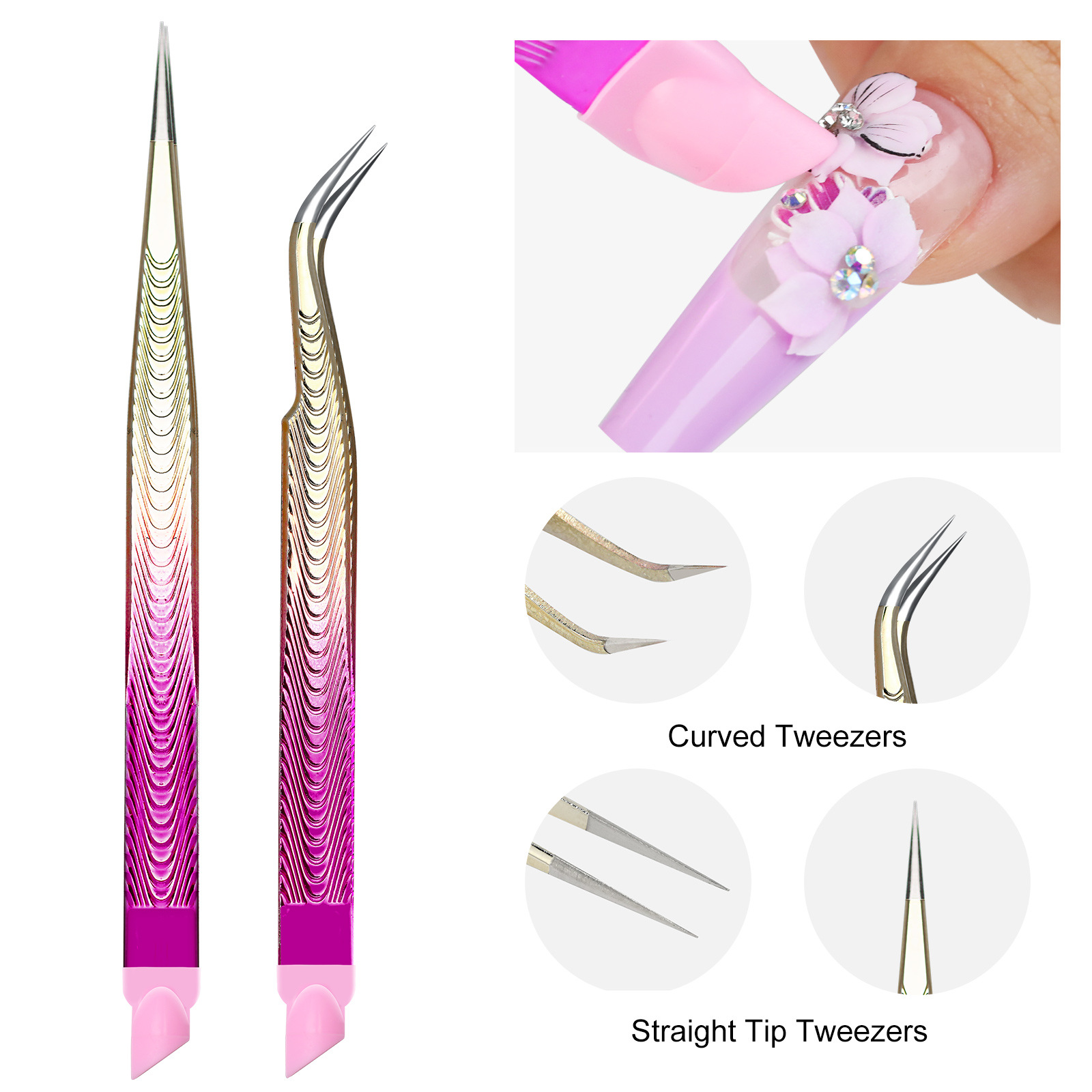 ملاقط فنية للأظافر مزدوجة الأط - مراجعة Rhinestone Nail Gem وسعره