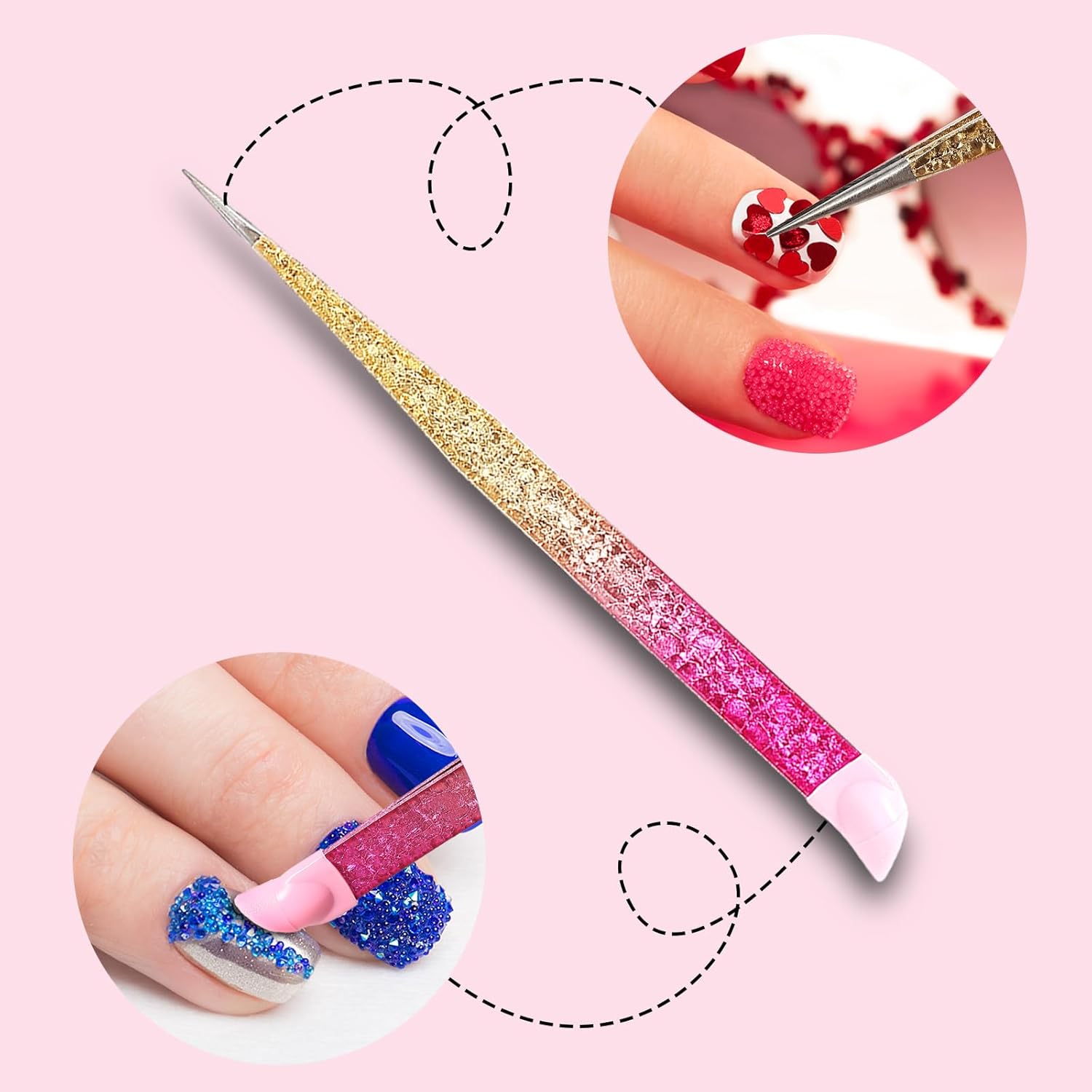 ملاقط فنية للأظافر مزدوجة الأط - مراجعة Rhinestone Nail Gem وسعره