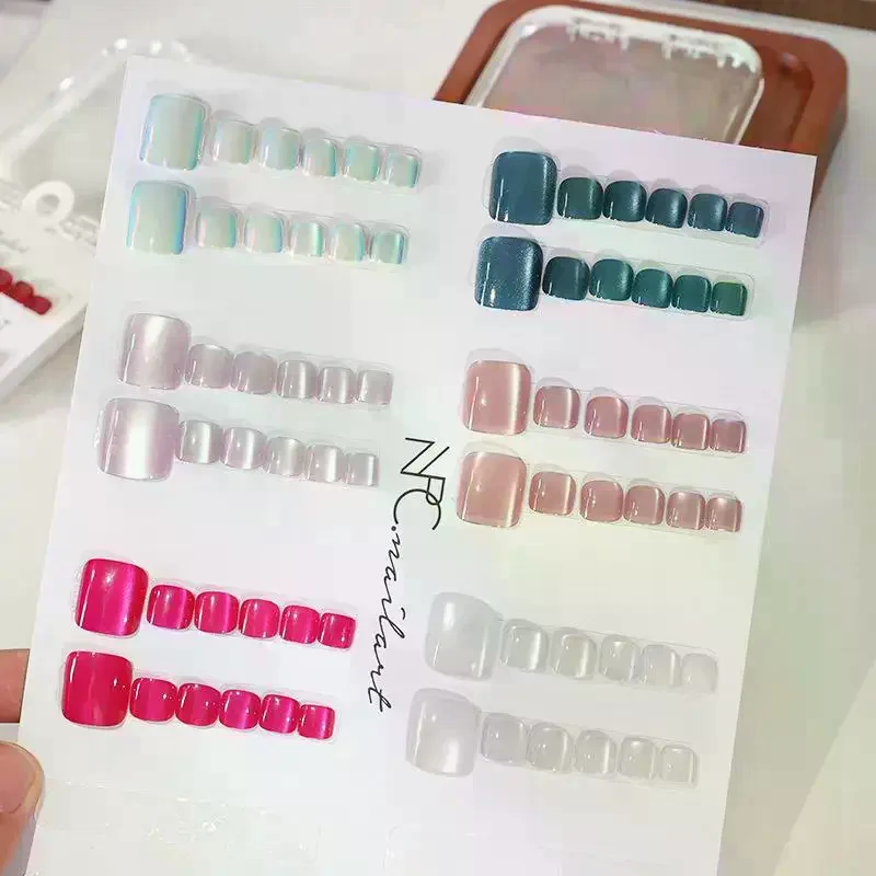 أظافر صناعية فرنسية لامعة بتصم - مراجعة Nail Art Extension Cat Eye وسعره