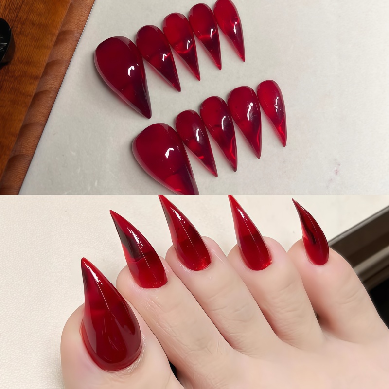 أظافر صناعية طويلة بتصميم ستيل - مراجعة Nail Art Gothic وسعره