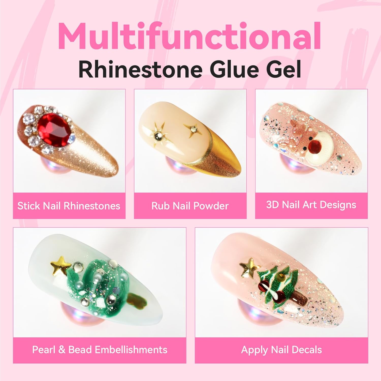 4 قطع من غراء ماكارت لتزيين ال - مراجعة Rhinestone Nail Gem وسعره